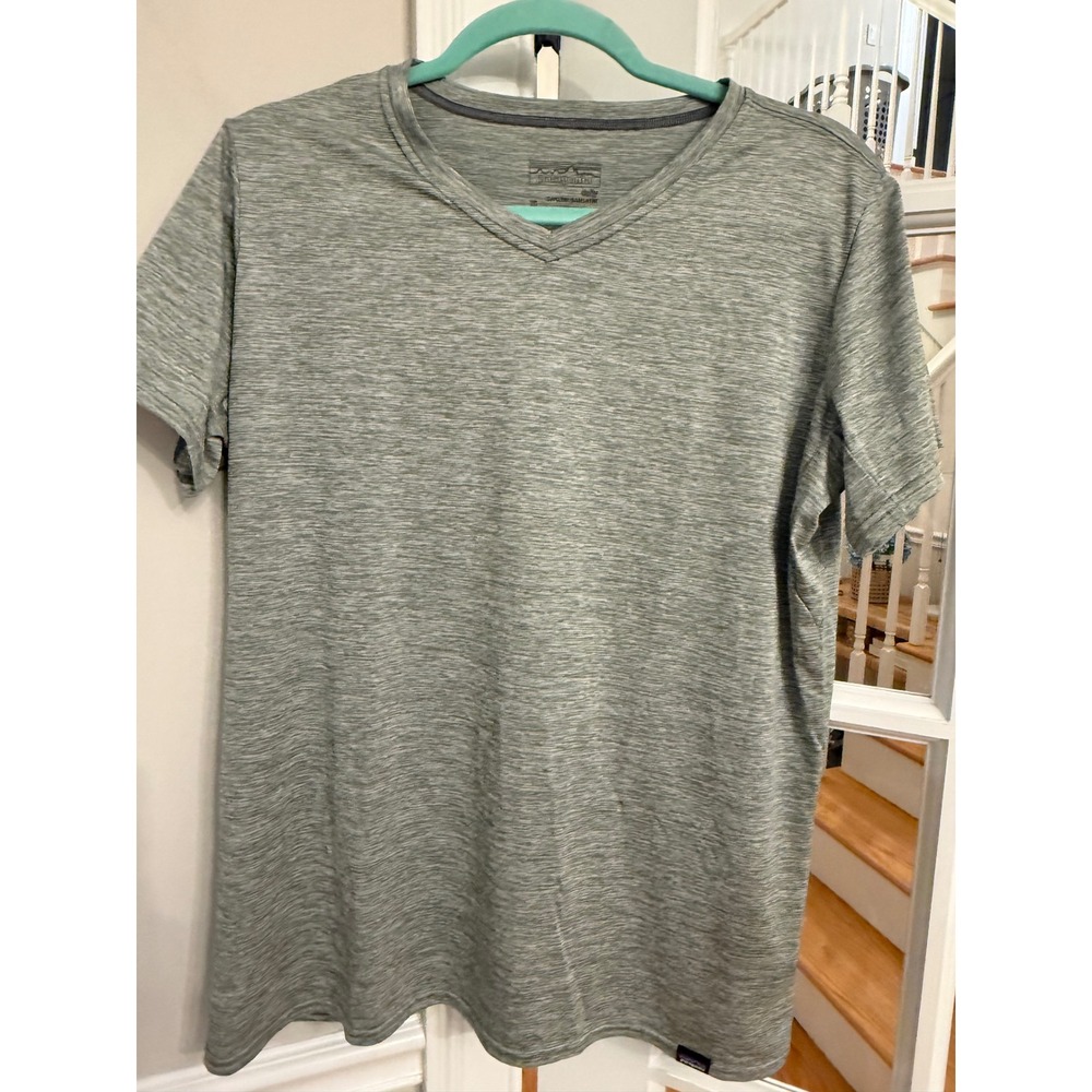 Patagonia Capilene Daily Baselayer V-Neck Shirt Mens XL Heather Grey Active Tee